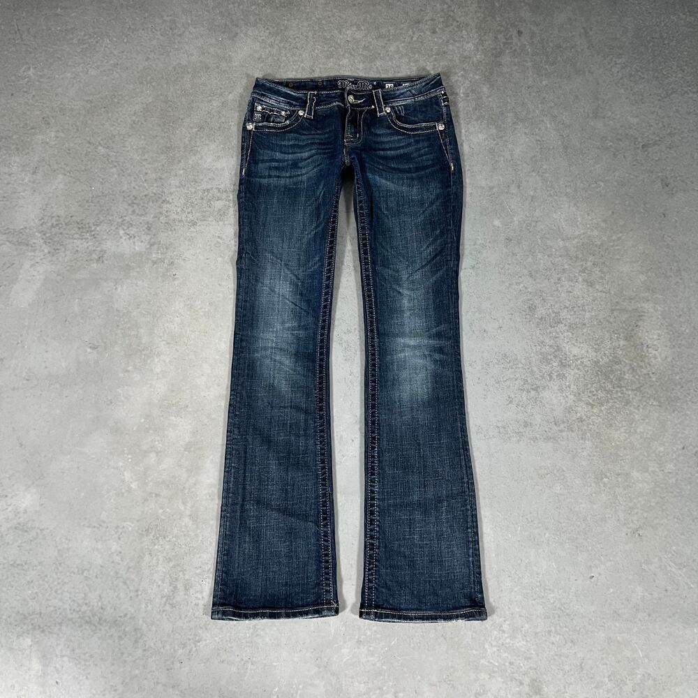 Bootcut Low Rise Miss Me Women’s Dark Flared Denim Jeans Size 28
